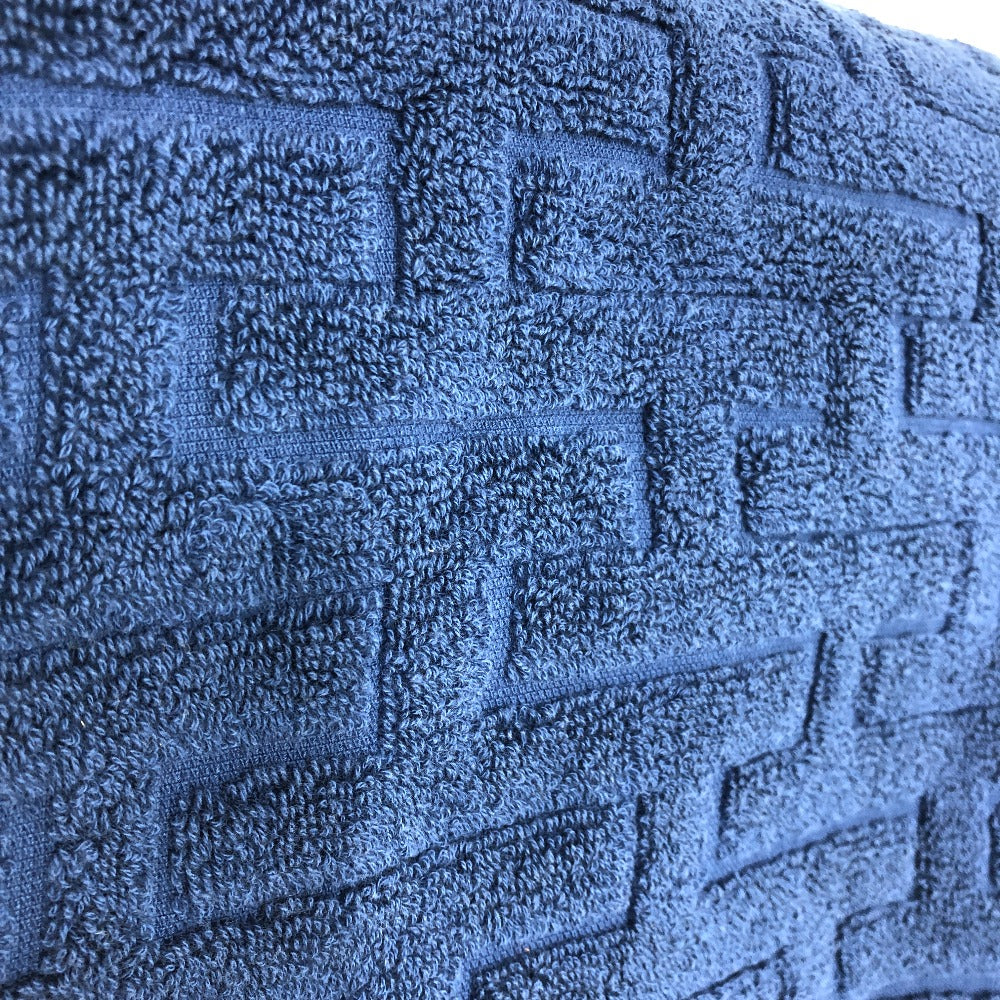 HERMES towel cotton blue labyrinth Women Used Authentic
