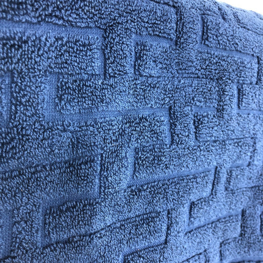 HERMES towel cotton blue labyrinth Women Used Authentic