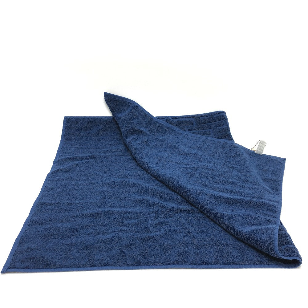 HERMES towel cotton blue labyrinth Women Used Authentic
