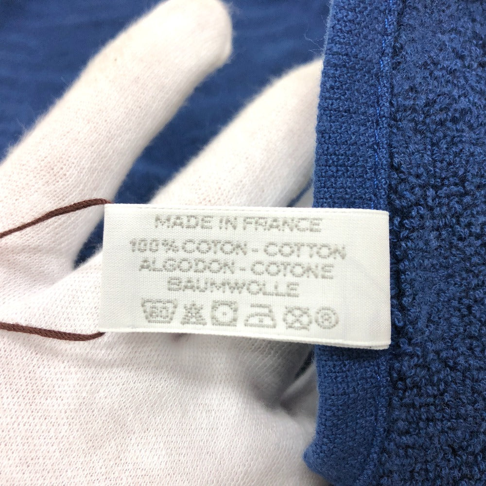 HERMES towel cotton blue labyrinth Women Used Authentic