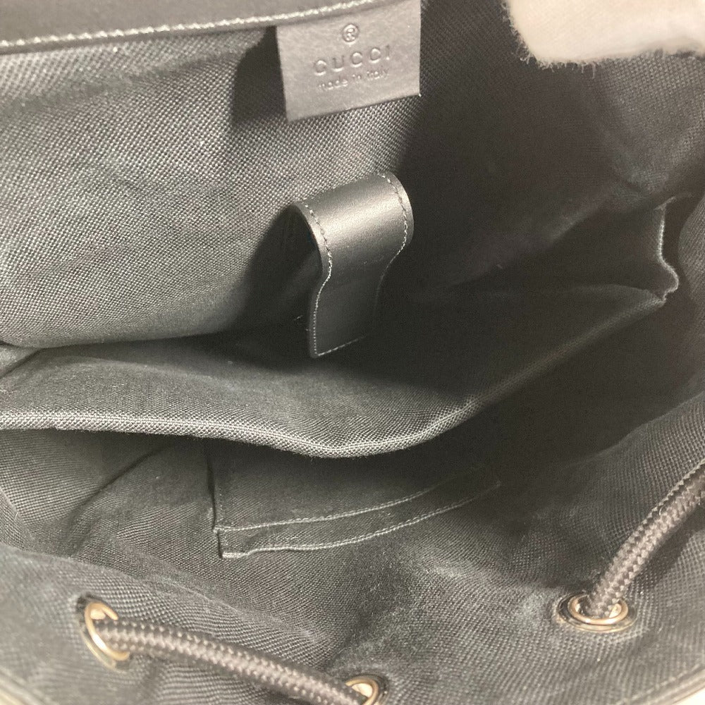 GUCCI Backpack 495563 GG Supreme Canvas black GG Supreme Sherry line mens Used Authentic