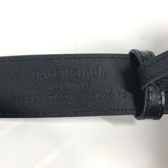 BALENCIAGA belt 680456 leather black GUCCI collaboration Hacker Project BB Logo Women Used Authentic