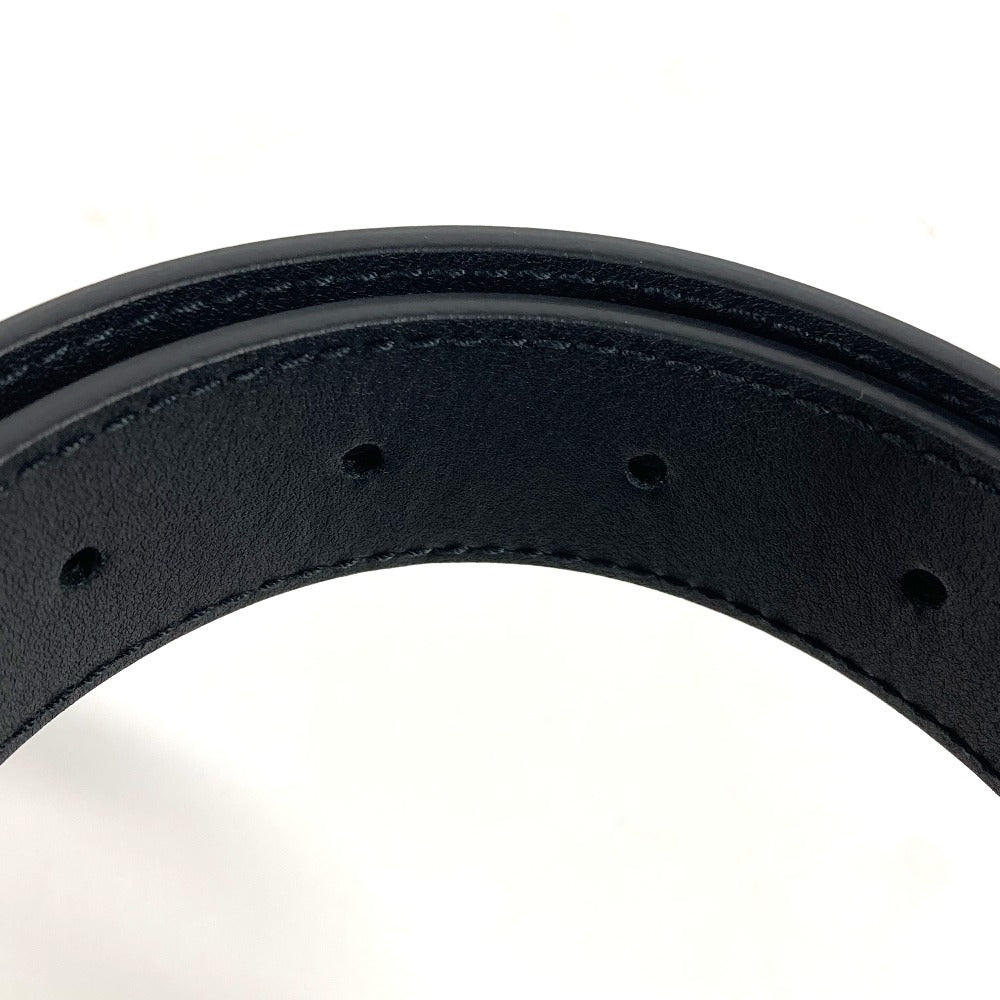 BALENCIAGA belt 680456 leather black GUCCI collaboration Hacker Project BB Logo Women Used Authentic