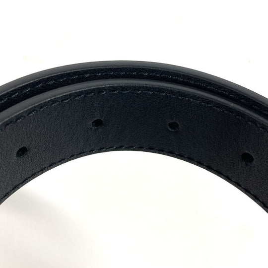 BALENCIAGA belt 680456 leather black GUCCI collaboration Hacker Project BB Logo Women Used Authentic