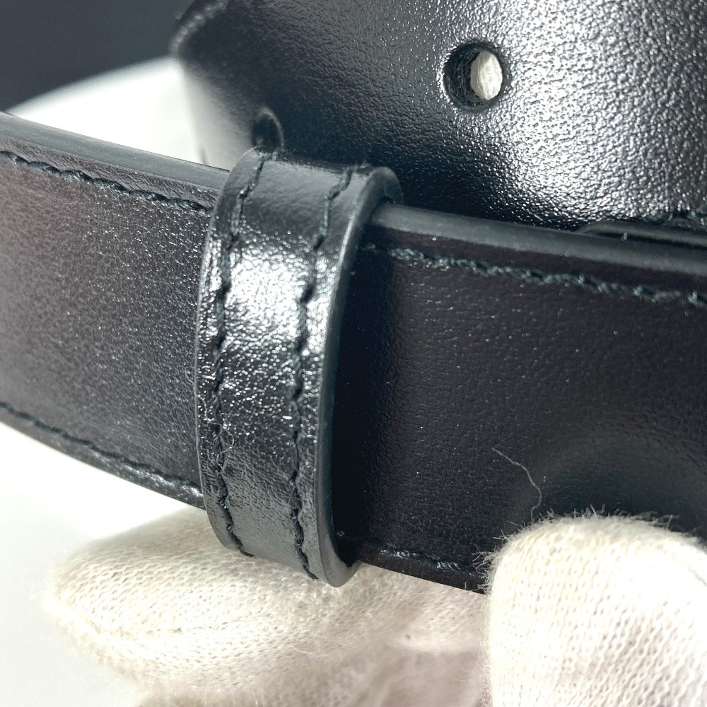 BALENCIAGA belt 680456 leather black GUCCI collaboration Hacker Project BB Logo Women Used Authentic
