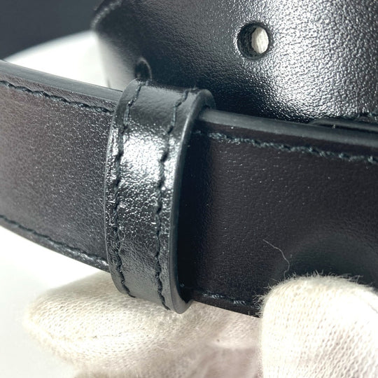 BALENCIAGA belt 680456 leather black GUCCI collaboration Hacker Project BB Logo Women Used Authentic