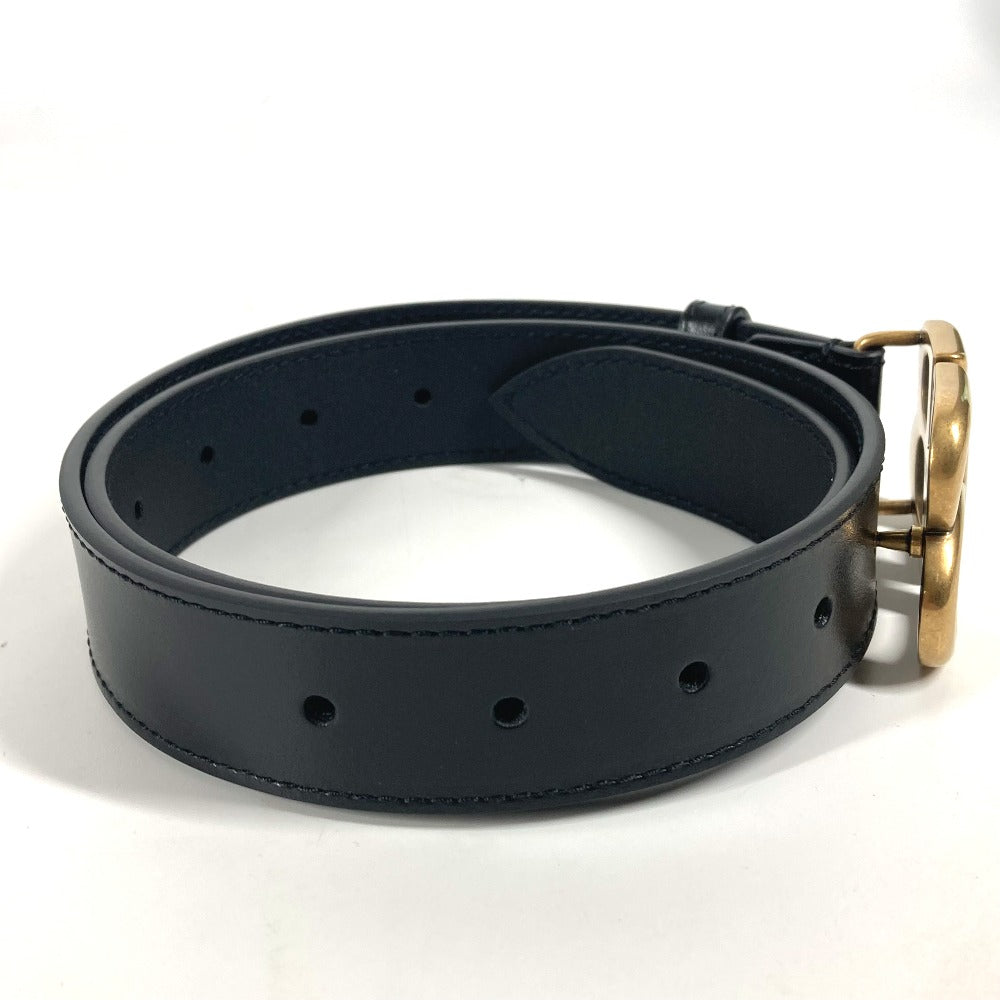 BALENCIAGA belt 680456 leather black GUCCI collaboration Hacker Project BB Logo Women Used Authentic