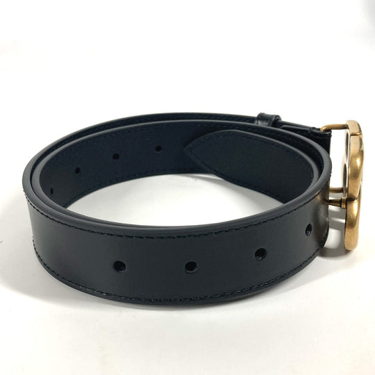 BALENCIAGA belt 680456 leather black GUCCI collaboration Hacker Project BB Logo Women Used Authentic