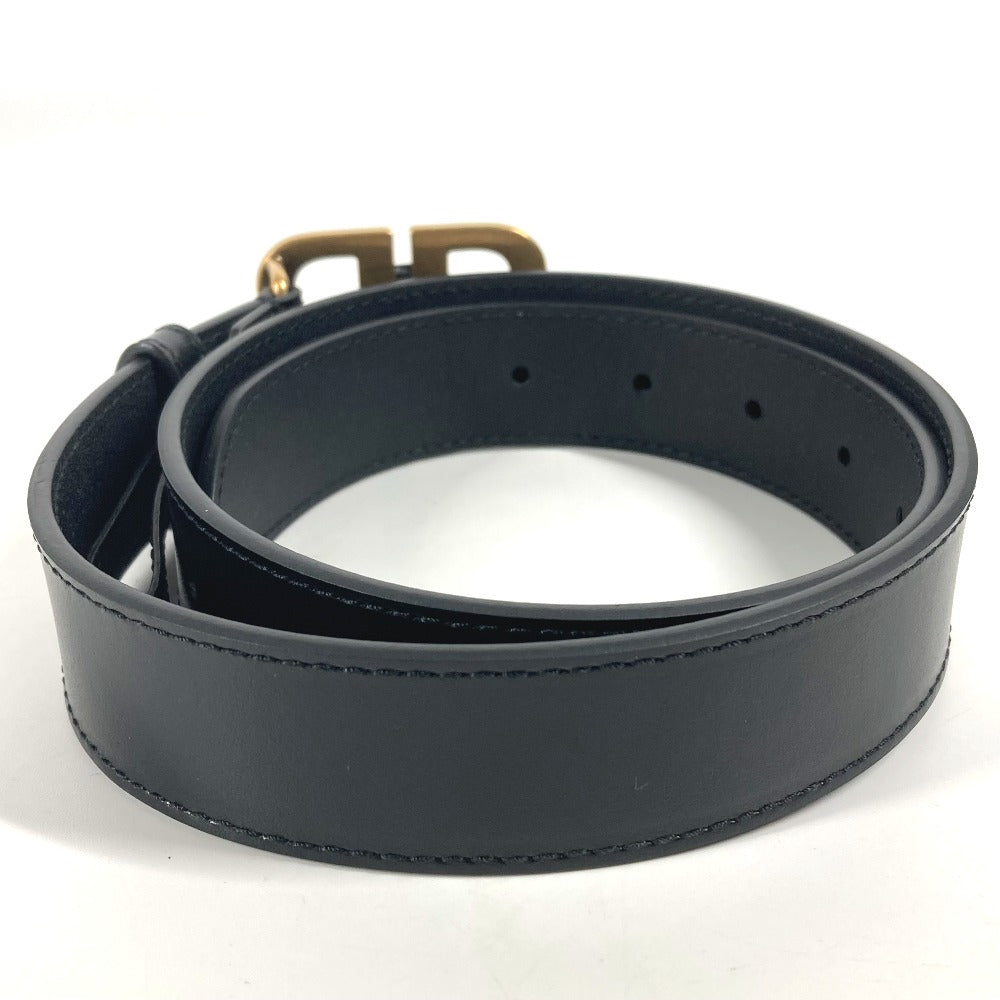 BALENCIAGA belt 680456 leather black GUCCI collaboration Hacker Project BB Logo Women Used Authentic