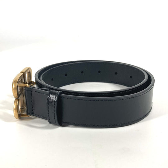 BALENCIAGA belt 680456 leather black GUCCI collaboration Hacker Project BB Logo Women Used Authentic
