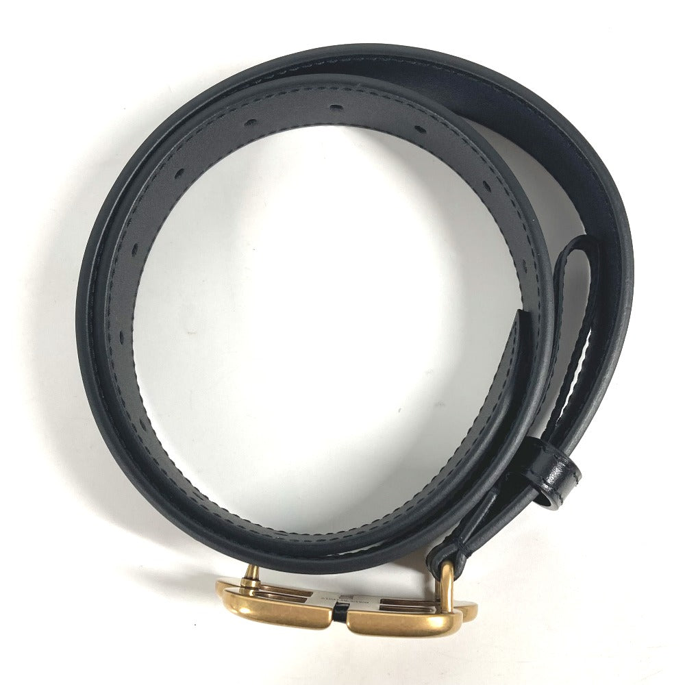 BALENCIAGA belt 680456 leather black GUCCI collaboration Hacker Project BB Logo Women Used Authentic