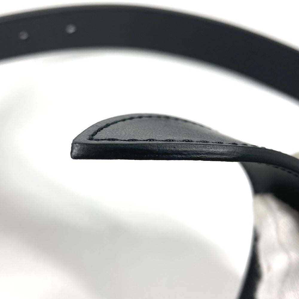 BALENCIAGA belt 680456 leather black GUCCI collaboration Hacker Project BB Logo Women Used Authentic
