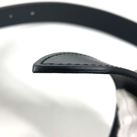 BALENCIAGA belt 680456 leather black GUCCI collaboration Hacker Project BB Logo Women Used Authentic