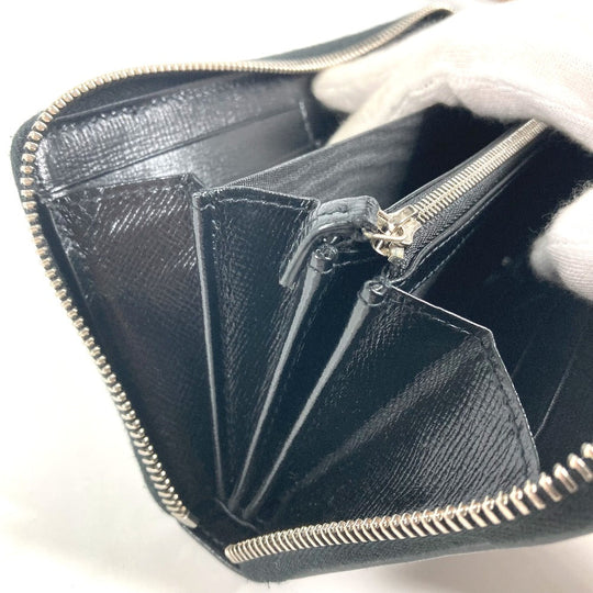 PRADA Long Wallet Purse 2ML220 saffiano leather Navy logo Travel case mens Used Authentic