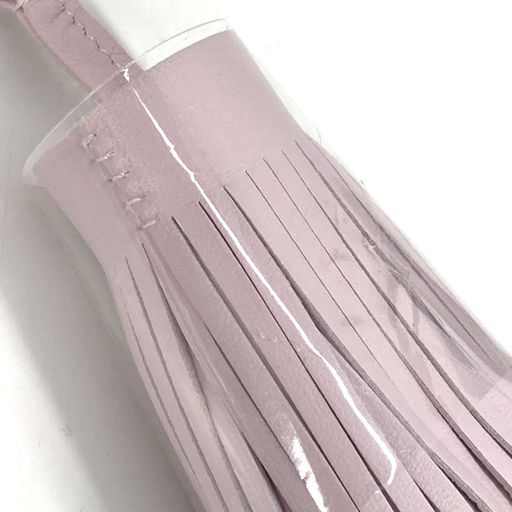 HERMES key ring lambskin Light pink fringe Carmen Women Used Authentic