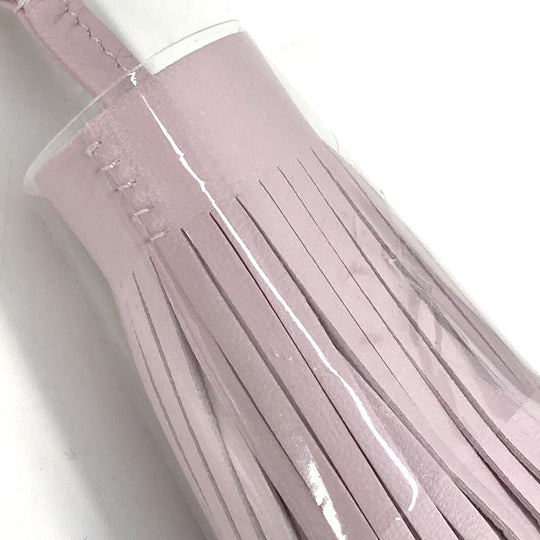 HERMES key ring lambskin Light pink fringe Carmen Women Used Authentic