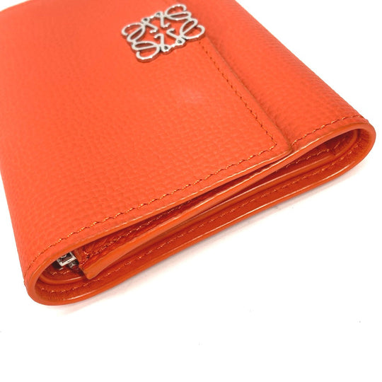 LOEWE Trifold wallet C821S33X07 leather Orange anagram Bar Tikal Wallet Small Women Used Authentic