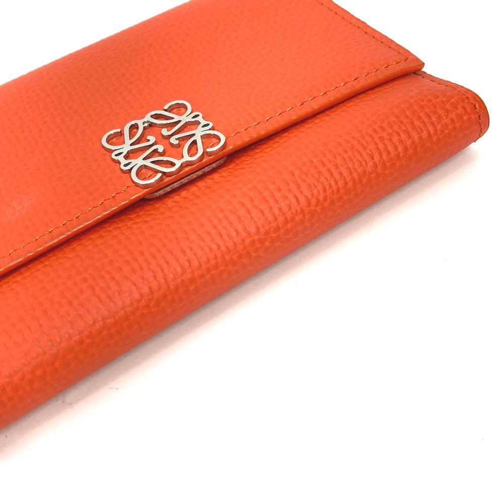 LOEWE Trifold wallet C821S33X07 leather Orange anagram Bar Tikal Wallet Small Women Used Authentic