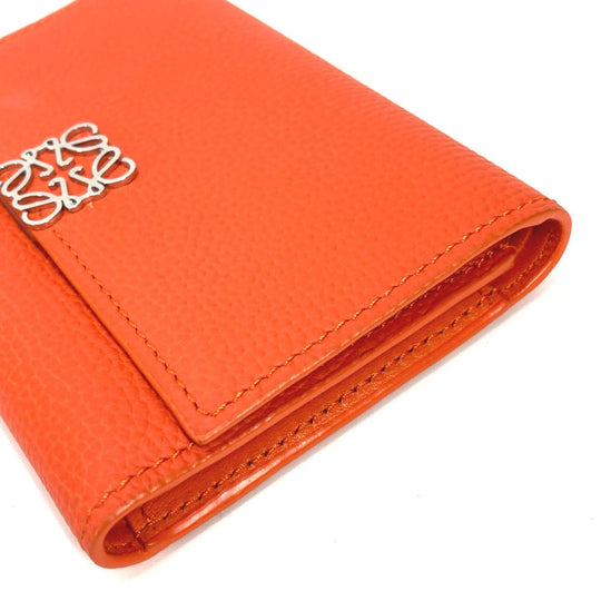 LOEWE Trifold wallet C821S33X07 leather Orange anagram Bar Tikal Wallet Small Women Used Authentic