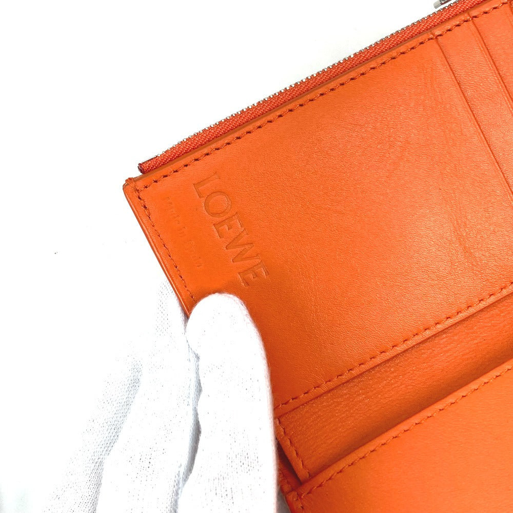 LOEWE Trifold wallet C821S33X07 leather Orange anagram Bar Tikal Wallet Small Women Used Authentic