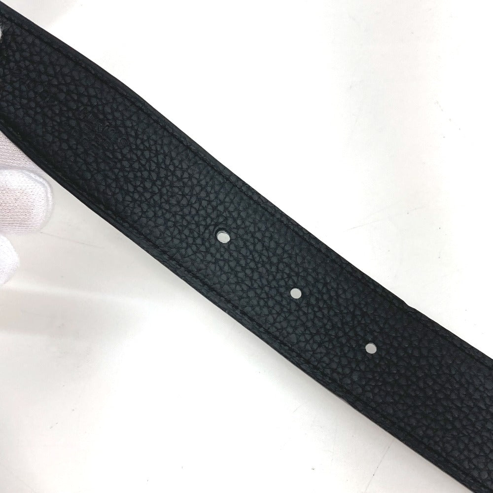 HERMES belt Boxcalf, Togo Black x blue H buckle Tonight mens 90 Used Authentic
