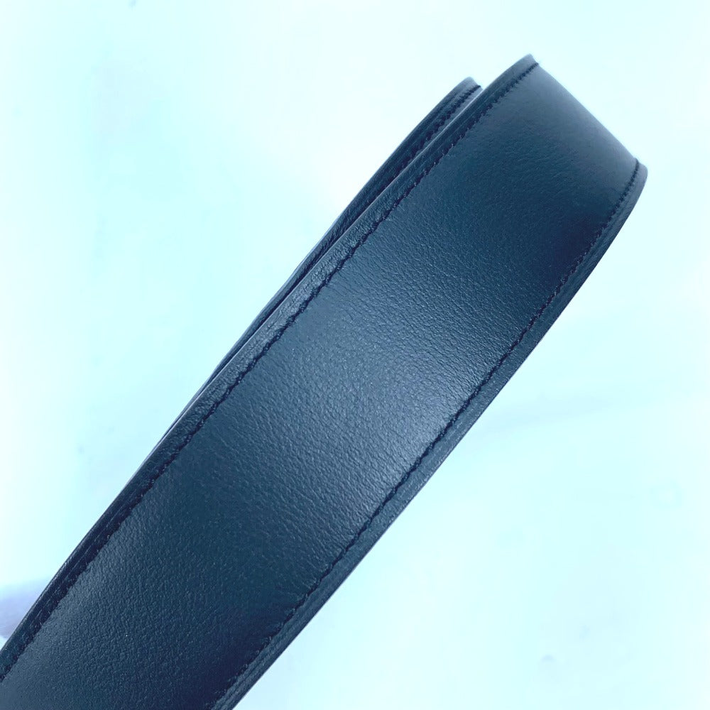 HERMES belt Boxcalf, Togo Black x blue H buckle Tonight mens 90 Used Authentic