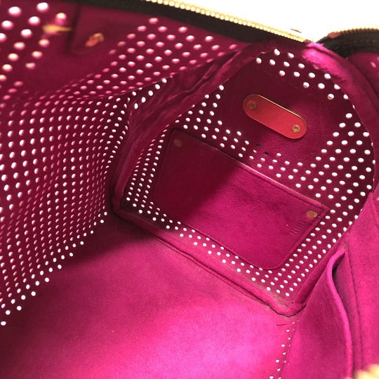 LOUIS VUITTON Handbag M95180 Monogram canvas Brown x purple type Monogram Perfo Speedy 30 Women Used Authentic