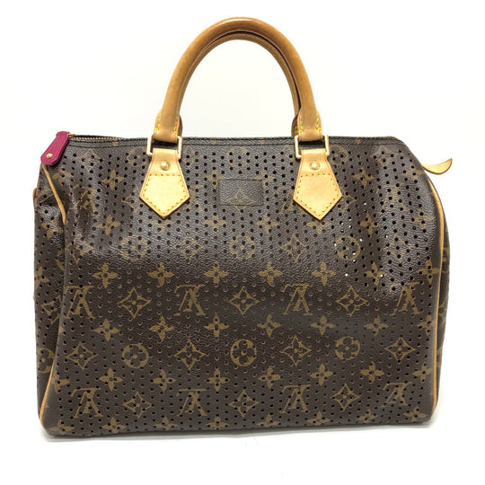 LOUIS VUITTON Handbag M95180 Monogram canvas Brown x purple type Monogram Perfo Speedy 30 Women Used Authentic