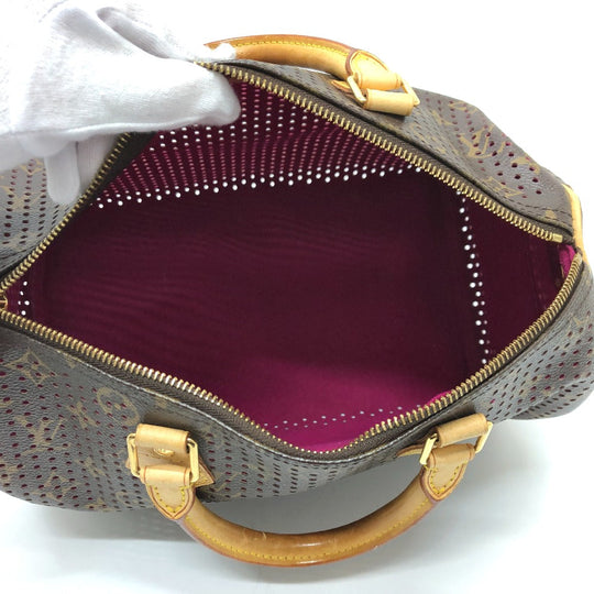 LOUIS VUITTON Handbag M95180 Monogram canvas Brown x purple type Monogram Perfo Speedy 30 Women Used Authentic