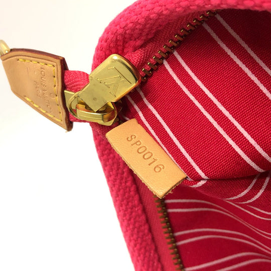 LOUIS VUITTON Pouch M40065 canvas pink Antigua Pochette Platt GM Women Used Authentic