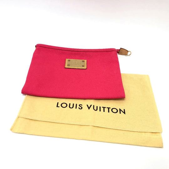 LOUIS VUITTON Pouch M40065 canvas pink Antigua Pochette Platt GM Women Used Authentic