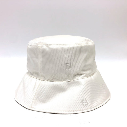 FENDI hat FXQ801 Nylon white Zucca logo stripe L