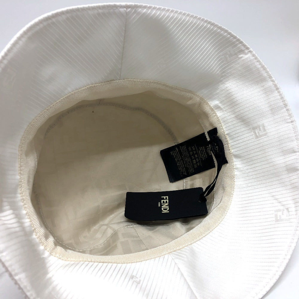 FENDI hat FXQ801 Nylon white Zucca logo stripe L