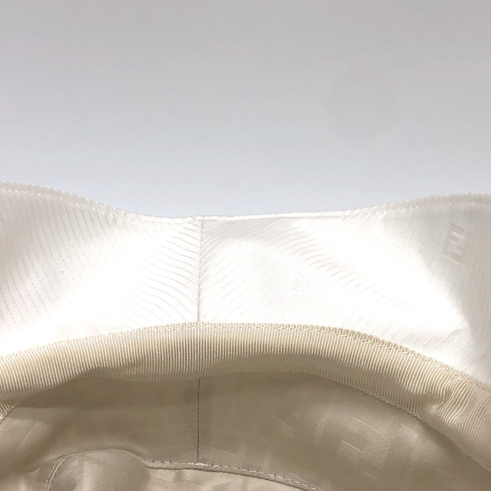 FENDI hat FXQ801 Nylon white Zucca logo stripe L