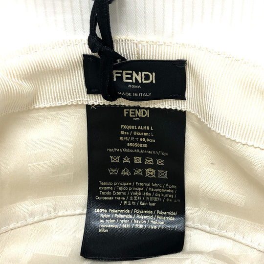 FENDI hat FXQ801 Nylon white Zucca logo stripe L