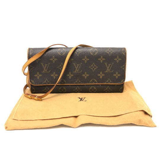 LOUIS VUITTON Shoulder Bag M51852 Monogram canvas Brown Monogram Pochette Twin GM Women Secondhand Authentic