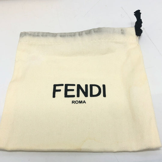 FENDI Folded wallet 7M0194 leather gray stitch Celeria mens Used Authentic