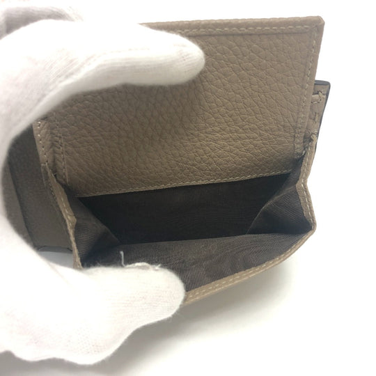 FENDI Folded wallet 7M0194 leather gray stitch Celeria mens Used Authentic