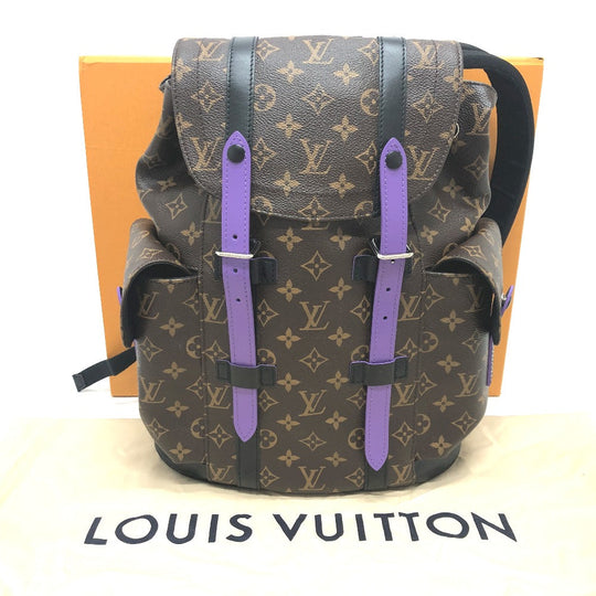 LOUIS VUITTON Backpack M46247 Monogram canvas purple Monogram macacer Christopher PM
