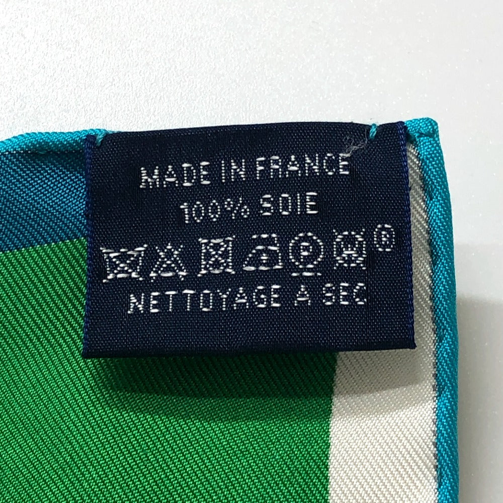 HERMES scarf silk green Carre90 Women Used Authentic