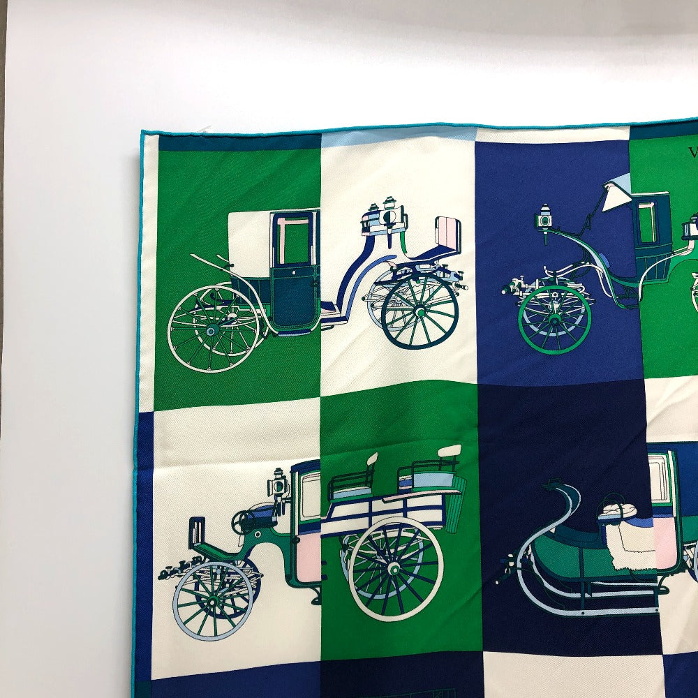 HERMES scarf silk green Carre90 Women Used Authentic