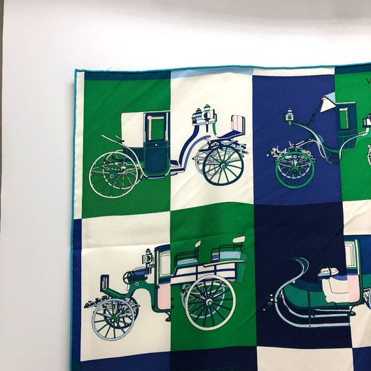 HERMES scarf silk green Carre90 Women Used Authentic