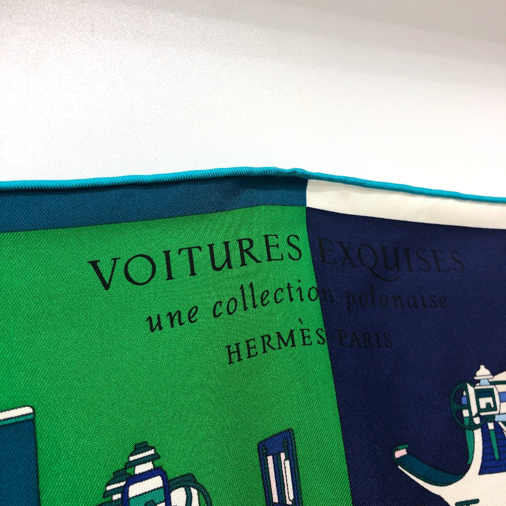 HERMES scarf silk green Carre90 Women Used Authentic