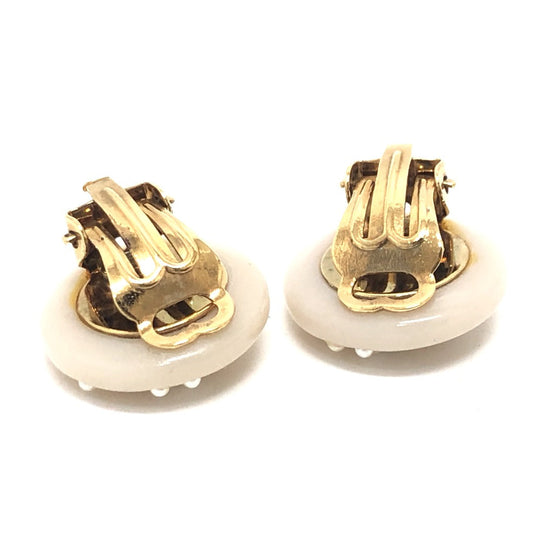 CHANEL Earring plastic beige 03P CC COCO Mark Women Used Authentic