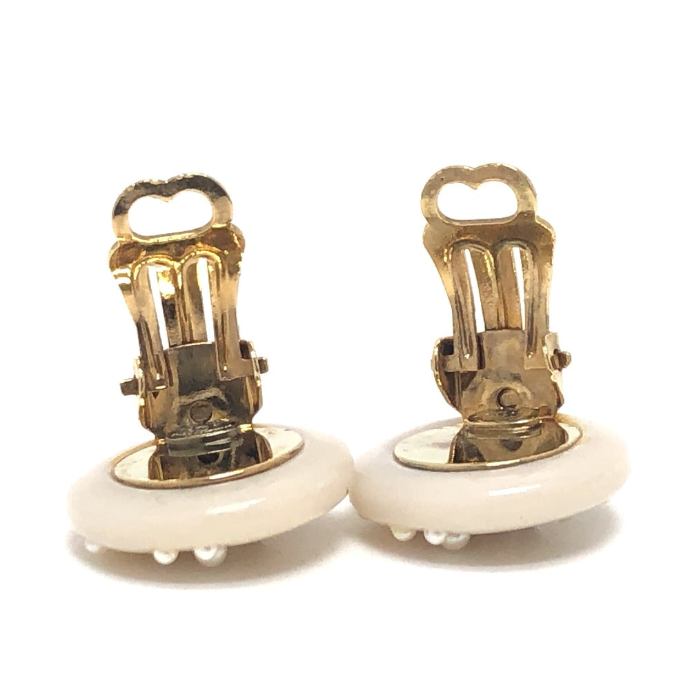 CHANEL Earring plastic beige 03P CC COCO Mark Women Used Authentic