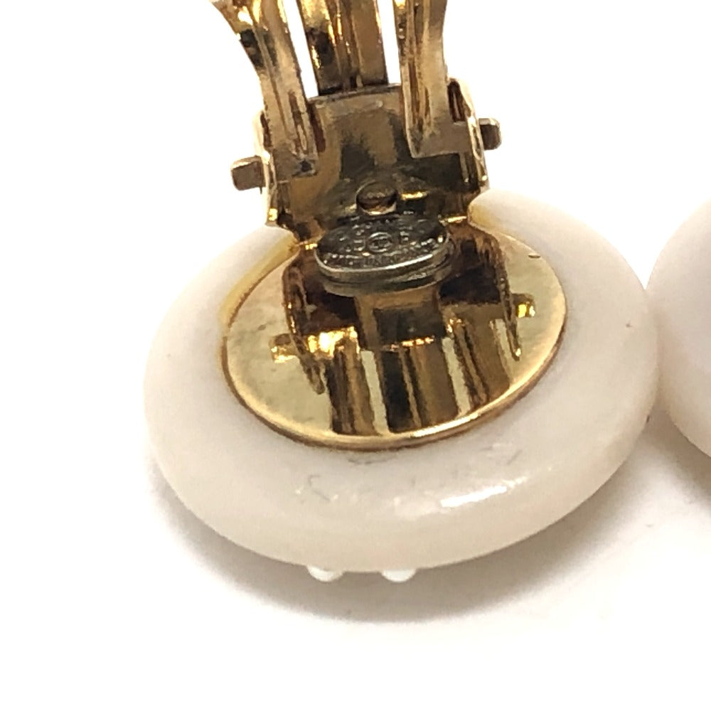 CHANEL Earring plastic beige 03P CC COCO Mark Women Used Authentic