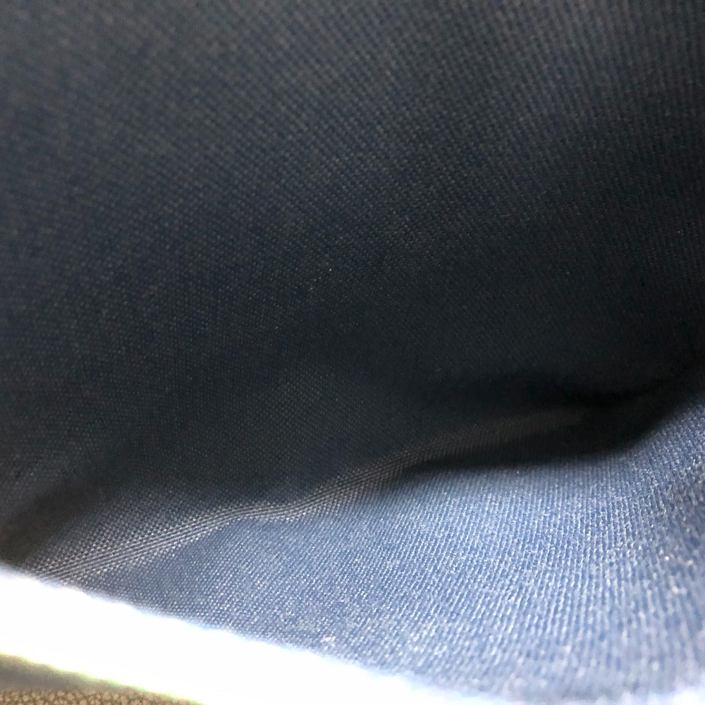 HERMES Tote Bag Toile Militaire, Taurillon Clemence Navy x Blue x Green Pure Sangle Women Secondhand Authentic