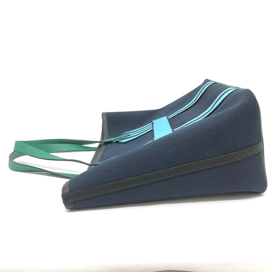 HERMES Tote Bag Toile Militaire, Taurillon Clemence Navy x Blue x Green Pure Sangle Women Secondhand Authentic