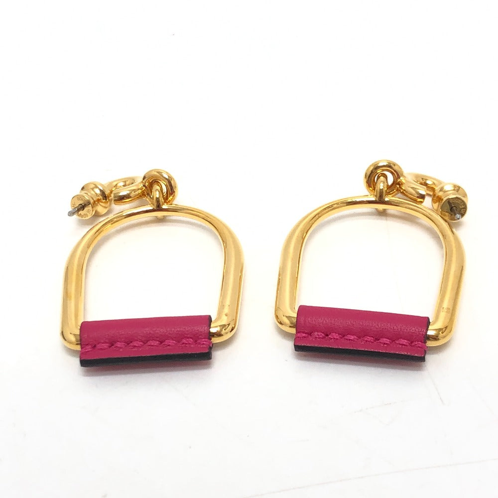 HERMES Pierce Swift, Metal Pink x Gold Heritage Equestre Etrier GM Women Used Authentic