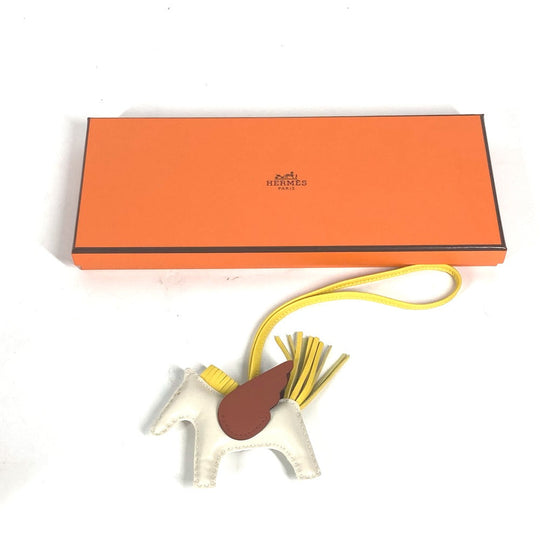 HERMES charm Anyo Miro White x brown x yellow Rodeo Pegasus PM Women Secondhand Authentic